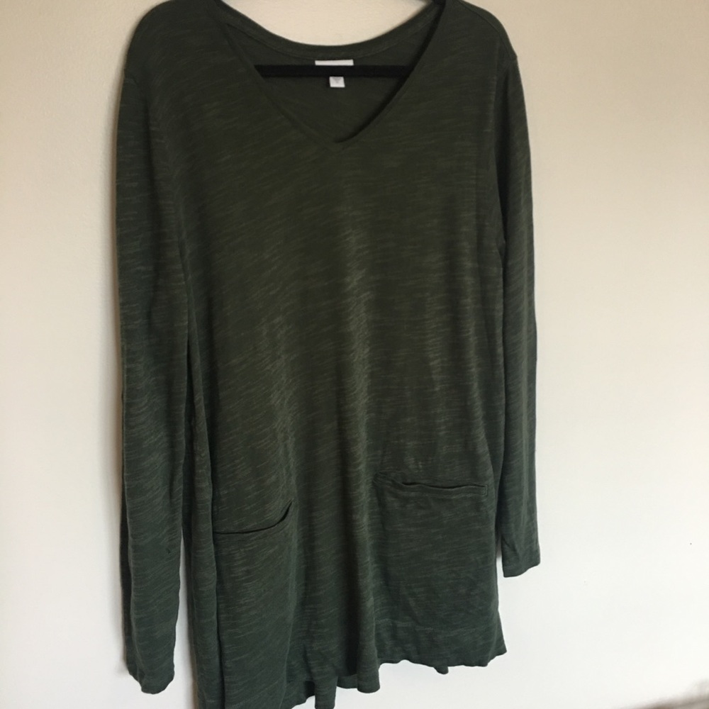 J Jill Hunter green Tunic w pockets Sz XL